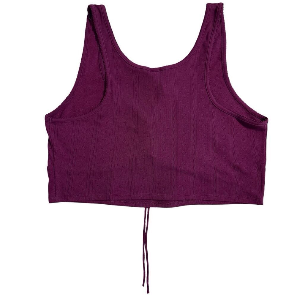 Savage X Fenty Keep It Casual Knit Sleep Tank Top 2X Purple Pointelle Longline - Picture 3 of 7